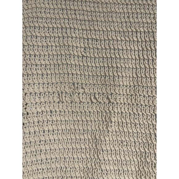 Solitaire Womens Crochet Knit Crop Top Size Small Ivory Floral Boho - Picture 4 of 8